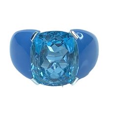 A Beautiful 18k White Gold Ring, Set With A Cushion Cut Swiss Blue Topaz Of Approx. 8.5ct, It Adorns With Shoulders Comprising Polished Blue Chalcedony. Ring Top Is 13.8 X 11.8mm, Weight 15.4grams, Ring Size 7.25-7.5, Hallmark 750 Pochiman, Fine Italy Ring. Formal Blue Topaz Ring With Vs Clarity, Modern Blue Gemstone Rings, Luxury Blue Topaz Ring With Vs Clarity, Formal Blue Rings With Gemstone Accents, Luxury Blue Gemstones For Formal Occasions, Blue Rings With Gemstone Accents For Formal Occasions, Luxury Blue Sapphire Ring With Gemstone Accents, Luxury Blue Topaz Ring Perfect For Gift, Luxury Blue Topaz Ring For Gift