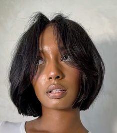 #winterarc #winterbaddie #hairinspo #bobcut #blackgirlhair #silkpress #silkpressstyles #blowout Easy Updos For Short Hair Black Women, Chin Length Hairstyles Black Women, Short Bobs Natural Hair Black Women, Short Hair Accessories Aesthetic, 90s Short Hair Styles Black Women, Short Bob With Front Layers, 90s Bob Hairstyles Black Women, Short Bob With Layers Black Women, Black Woman Bob With Bangs