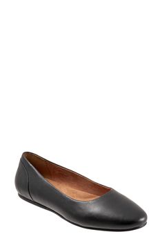 This classic ballerina flat features a cushy, arch-supporting footbed that allows all day comfort with effortless style. Removable, foam-cushioned insole with arch support Leather upper/textile lining/rubber sole Imported Women's Shoes Slip-resistant Comfortable Ballet Flats, Comfortable Slip-resistant Ballet Flats, Casual Slip-resistant Ballet Flats, Comfortable Synthetic Flats With Arch Support, Black Comfortable Flats With Cushioned Footbed, Comfortable Black Flats With Cushioned Footbed, Casual Synthetic Ballet Flats With Ortholite Insole, Comfortable Cushioned Black Flats, Casual Slip-on Ballet Flats With Arch Support