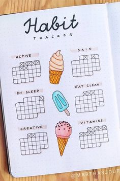 If you're looking for a new habit tracker spread or layout idea, check out these awesome summer habit tracker pages for inspiration to try in your own bullet journal! Trackers For Bullet Journal, Bullet Journal Calendrier, Bullet Journal Christmas, Bullet Journal Work, Bujo Layout, Goals Bullet Journal, Bullet Journal Ideas Templates