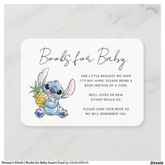 a card with an image of a baby elephant holding a pineapple