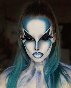 Alien Makeup Looks, Alien Halloween Makeup, Alien Make-up, Advanced Makeup, Makeup Artist Course, Holloween Makeup, Alien Halloween