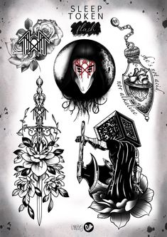 the cover art for sleep token's album, featuring an image of a demon and other