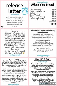 Releasing Journal Prompts, Perfect Partner List, Group Ritual, Release Letter, Cbt Therapy, Mental Health Facts, Mental Health Therapy, Mental Health Counseling