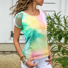 Season:Summer; Fabric:Polyester; Sleeve Length:Short Sleeve; Look After Me:Iron on reverse,Machine wash; Gender:Women's; Style:Fashion; Elasticity:Micro-elastic; Tops Type:T shirt Tee; Occasion:Weekend,Daily; Top Length:Regular; Fit Type:Regular Fit; Pattern:Tie Dye; Design:Print,Cut Out; Neckline:Round Neck; Brand:Ador; Listing Date:04/17/2024; Bust:; Length:; Sleeve:; Fit US Size:; Fit UK Size:; Fit EU Size:; Print Type:3D Print Summer Tie Dye, Sleeves Clothing, Tie Dye Shorts, Tie And Dye, Tie Dye Shirt, Dye Shirt, Womens Tie, Trend Fashion, Fashion Pattern