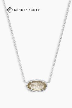 A dainty stone and delicate metallic chain combine to create the Elisa Silver Pendant Necklace in Clear Crystal, your new favorite wear-anywhere accessory. This pendant necklace can be paired with any look, providing that extra touch of timeless style. Elisa Pendant Necklace, Birthstone Gifts, Birthstone Bracelets, Birthstone Necklace, Silver Pendant Necklace, Birthstone Jewelry, Kendra Scott, Clear Crystal, Lobster Claw