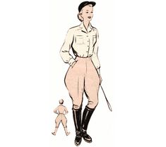 an illustration of a man in uniform with a cane