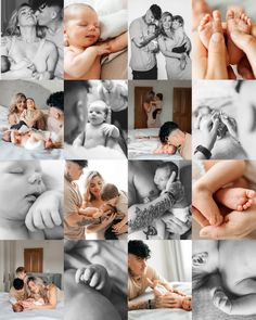 a collage of photos with people holding babies