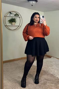 An effortlessly chic outfit pairing a simple skirt with a cozy sweater for a cute and aesthetic look that will have you feeling stylish and comfortable all day long. Click here for fashion inspo!