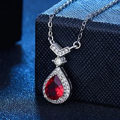 Color: Emerald, Sapphire, Ruby Style: Simple Sapphire Necklace Pendants, Sapphire Pendant, Chain Necklaces, Ocean Blue, Blue Ocean, Chains Necklace, Ruby, Emerald, Sapphire