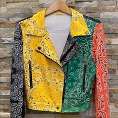 Beautiful Motorcycle Bandana Print Jacket! #Blancobaddie! Fits True To Size! Small:4/6 Medium:7/9 Large:10/12 55%Cotton/40%Polyester/5%Spandex Edgy Patchwork Outerwear For Fall, Multicolor Graphic Print Outerwear For Fall, Edgy Multicolor Spring Outerwear, Edgy Fitted Multicolor Outerwear, Edgy Multicolor Outerwear For Fall, Trendy Multicolor Outerwear For Streetwear, Trendy Fitted Multicolor Outerwear, Trendy Multicolor Streetwear Outerwear, Edgy Multicolor Winter Outerwear