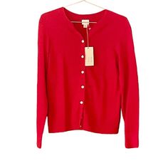 Target / A New Day Brand / Women’s Xs / 100% Cotton Classic Red Cardigan For Layering, Classic Red Fitted Cardigan, Classic Fitted Red Cardigan, Elegant Red Sweater For Spring, Hot Pink Cardigan, Rust Sweater, Mustard Yellow Sweater, White Knit Cardigan, Red Cardigan Sweater