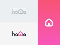 the logos for dog houses are designed in different colors and shapes, including pink, blue,