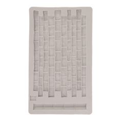 a white plastic tray with squares and holes on the bottom, in front of a white background