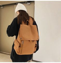 Kylethomasw Korean Cool Backpack For Women Men Simple Pure Color Waterproof School Bags For Teenage Girls Collage Student Book Bag Mochilas Large Capacity Leather Softback Backpack For School, Trendy Brown Backpack For Outdoor, Casual Leather Shoulder Bag Backpack For School, Casual Leather Shoulder Backpack For School, Trendy Brown Outdoor Backpack, Student Satchel Backpack With Zipper Pocket, Casual Leather Backpack For School With Zipper Pocket, Casual Leather School Backpack With Zipper Pocket, Leather School Backpack With Adjustable Strap