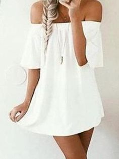 White Off The Shoulder Half Sleeves Dress – Landing Closet White Off Shoulder Dress For Summer Party, Chic Cold Shoulder Mini Dress For Spring, White Off Shoulder Summer Party Dress, Elegant Off-shoulder Summer Beach Dress, White Off Shoulder Mini Dress For Day Out, Elegant Off-shoulder Dress For Summer Beach, Chic White Off Shoulder Dress For Day Out, Chic White Mini Off Shoulder Dress, Elegant Off Shoulder Dress For Summer Beach