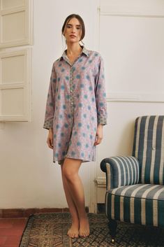 One size fits all Elevate your fashion game with the Gifu oversized printed button down shirt dress. Its longer back and contrasted collar and cuffs add flair to this loungewear piece. Made from comfortable cotton, perfect for a relaxed day at home. 100% Cotton. 30 degrees machine wash or hand wash. Relaxed Fit Cotton Shirt Dress With Button Closure, Relaxed Fit Cotton Shirt Dress With Button Cuffs, Relaxed Fit Cotton Shirt Dress With Buttons, Relaxed Cotton Lounge Dress, Relaxed Fit Cotton Dress For Lounging, Relaxed Fit Cotton Lounging Dress, Relaxed Fit Shirt Dress With Spread Collar, Relaxed Fit Shirt Dress With Spread Collar And Placket, Relaxed Fit Shirt Dress With Placket And Spread Collar