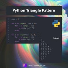 an image of a computer screen with the text python triangle pattern