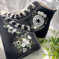 Boty Converse, Converse Embroidery, Bridal Converse, Embroidered Converse, Converse Custom, Wedding Converse