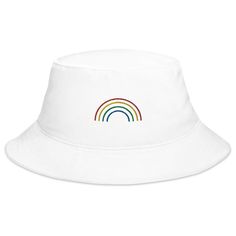 Rainbow Arch Bucket Hat! Keep the sun out of your eyes with this 100% cotton twill bucket hat. Cotton fabric and sewn eyelets are sure to help you stay cool during any activity, be it a stroll in the park or an intense game of sports. • 100% cotton twill • 2.25” brim • 3.75” crown • One size fits all • Sewn eyelets for breathability Rainbow Arch, Bucket Hat White, Los Angeles Usa, Stay Cool, Gay Pride, The Park, Your Eyes, Black And Navy, One Size Fits All