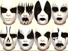 Metal Face Paint, Corpse Paint Ideas, 80s Metalhead, Maquillage Goth, Corpse Paint, Helloween Wallpaper, Eyeliner Ideas, Band Ideas