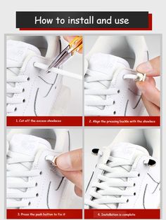 No Need to Tie Shoelaces



 	Elastic "Lazy" Shoelaces
 	Length: 41 inch (suitable for low top and high top shoes, fit kids & adult shoes)
 	Package includes: 2 shoelaces (1 pair), 2pcs metal buckles

What are the advantages of using No-tie Magnetic Shoelaces?
1. TIME SAVER and EASE OF USE
2. SIMPLE INSTALLATION
3. COMFORTABLE AND DURABLE



https://rareshoelaces.com/wp-content/uploads/2021/06/no-tie-shoelaces-tutorial.mp4

 



]
How to cut no-tie shoelaces without lock? Lace Shoes No Tie, How To Put Laces On Shoes, How To Lace Shoes Without Tying, No Tie Shoe Laces Diy, Cool Ways To Tie Shoes Lace, Shoe Ties Styles, Shoe Hacks, Ways To Lace Shoes, Clothes Hacks