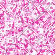 a lot of money that is pink and white