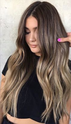 need this look Long Bayalage Hair, Rambut Brunette, Brunette Balayage Hair, Balayage Brunette, New Hair Colors