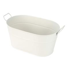 a large white tub with handles on the side and bottom, sitting in front of a white background