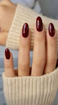 Nail your fall look with these autumn nails 2024 trends that are simply stunning!  #neutral #nails Red Nails 2024 Trends, Red Cherry Nails Acrylic, Nails 2025 Trends, Wine Nail Color, Fall Nails 2024 Color Trends, Wine Colored Nails, Wine Color Nails, Nail 2025, Cherry Wine Nails