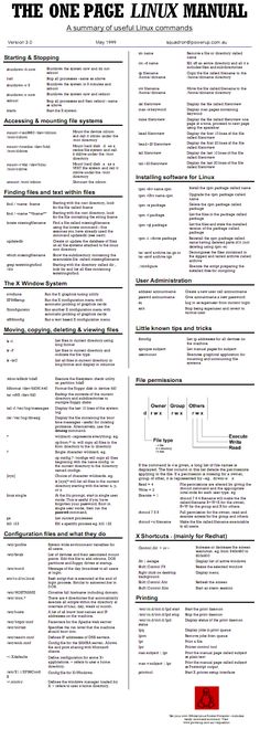 an instruction manual for the one page linux manual