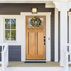 Craftsman Douglas Fir 6 Lite Exterior Door with Dentil Shelf - Krosswood Best Front Doors Lowe's, Stained Interior Doors With White Trim Wood, Cabin Front Door Lowe's, Solid White Oak Front Door, Aingle Front Door, Craftsman Door Exterior Wreath, Light Wood Front Door And Shutters, Cedar Farmhouse Door, Farmhouse Front Door Lowe's