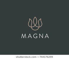 the word magna is written in white and gold on a black background with leaves