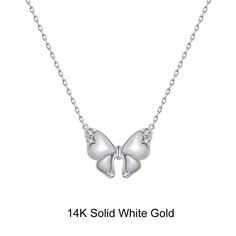 Our gorgeous Gold chain is a classic butterfly design pendant necklace with moissanite diamond and a pearl that has been designed for women. They are beautiful on their own, It gives you a confident feeling and can guarantee you an attractive and luxurious appearance. The modern and trendy gold chain contains 100% real gold material with a stamp for authenticity and it's safe for all skin types. They are nickel-free and their high polished finish gives them a fine 18K shine of purest gold materi Elegant White Gold Butterfly Pendant Necklace, Luxury Silver Butterfly Necklace For Formal Occasions, Elegant Butterfly Necklace For Formal Occasions, Elegant Pendant Necklace With Butterfly Charm, Elegant White Sterling Silver Butterfly Necklace, White Diamond Butterfly Charm Necklace, Elegant Silver Butterfly Necklace In Cubic Zirconia, White Diamond Necklace With Butterfly Charm, Elegant Silver Butterfly Necklace With Cubic Zirconia