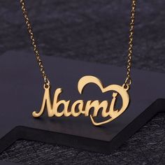 Customizable first name necklace - Personalized Name Necklace - Personalized Jewelry: Still looking for the perfect gift? What's better than a unique gift for a unique person! This personalized name necklace is made to order in 18k gold plated. The necklace is sun and water resistant. Perfect to offer: The size of the necklace chosen will include your first name. This is therefore the final size of the necklace. Personalization: - Your first name to be personalized cannot exceed 15 letters, plea Cheap Personalized Name Necklace For Valentine's Day, Cheap Heart-shaped Name Necklace With Adjustable Chain, Affordable Elegant Name Necklace For Valentine's Day, Cheap Gold Heart-shaped Name Necklace, Cheap Heart Necklace With Name For Gift, Cheap Heart-shaped Custom Name Necklace, Cheap Valentine's Day Name Necklace Pendant, Customizable Cheap Heart Pendant Name Necklace, Cheap Heart Shaped Name Necklace For Valentine's Day