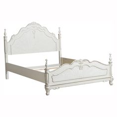 Cinderella Antique White Full Poster Bed from Homelegance - Luna Furniture White Queen Bed, Youth Bedroom, Standard Bed, Princess Room, Twin Bed Frame, Solid Wood Bed, Dream Room Inspiration, Wood Beds, Adjustable Beds