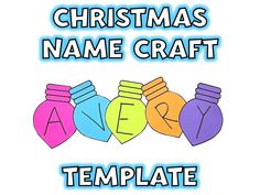 christmas name craft template with three bottles