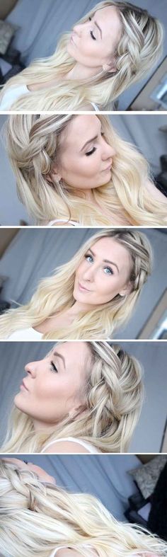 This half-done braid will stay even better in unwashed hair. | 26 Lazy Girl Hairstyling Hacks Messy Side Braid, Mackinaw Island, Bohol, Good Hair Day, Furniture Pieces, Grand Hotel, Great Hair, Hair Skin