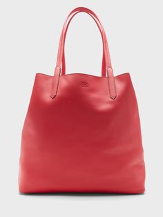 East-West Leather Tote | Banana Republic No Closure, East West, Open Top, Small Items, Leather Tote, Banana Republic, Zip Pockets, Tote Bag, Handbags