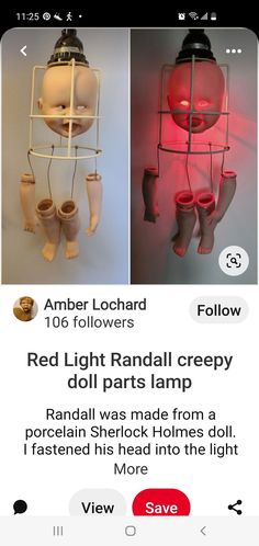 the red light randal creepy doll lamp is on sale