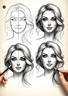 a woman's face is shown with three different angles