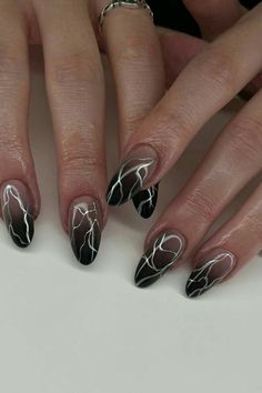 Gothic Nail Art, Nail Pics, Chrome Nail Art, Gothic Nails, Nude Nail Designs, Ombre Nail Designs, Blue Nail Designs, Black Nail Designs