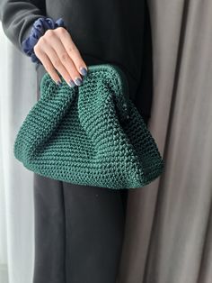 Handmade with love ❤️ Crochet handbag  Its intricate woven design and crochet accents make it a stylish women's bag suitable for any occasion, whether it's a summer party or a casual outing. Embrace the spirit of summer with this unique and stylish bag, your indispensable knitted bag that will definitely become your favorite accessories. Size has a width of 34 -35 cm and a length of 27 cm. Fabric: polyester rope. It has the Oeko - Tex Standard 100 certificate. clutch bag mother days ,anniversary , birthday , new year , halloween , personalized gifts and gift for her If you like this item but prefer it in another size or color, please contact me https://www.facebook.com/profile.php?id=100090129496458 Everyday Clutch With Top Carry Handle, Everyday Pouch Clutch With Top Carry Handle, Green Clutch Bags With Top Carry Handle, Green Clutch Bag For Errands, Green Crochet Pouch Bag For Daily Use, Green Rectangular Crochet Bag With Removable Pouch, Green Crochet Bag With Removable Pouch For Daily Use, Trendy Handmade Pouch Bags, Handmade Rectangular Everyday Clutch