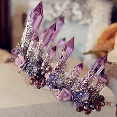 Amethyst Crown, Flower Hair Accessories Wedding, Crown Crystal, Mermaid Crown, Wedding Hair Flowers, Crystal Tiaras, Crystal Crown, Bridal Crown