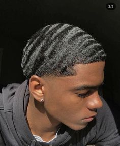 Black Man Waves, Waves Haircut, Black Hair Cuts, Waves Hair, Black Men Haircuts, Haircut Designs