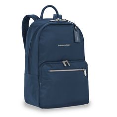 Navy Modern Backpack With Leather Trim For On-the-go, Elegant Backpack With Leather Handles For On-the-go, Modern Backpack With Leather Trim, Luxury Commuting Bags With Leather Trim, Luxury Bags With Leather Trim For Commuting, Elegant Everyday Backpack With Zipper Pocket, Elegant Backpack For Commuting, Elegant Commuting Backpack, Elegant Leather Backpack For Commuting