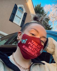 ohvan | atl 🍑’s Instagram photo: “TPWK mask 🦋 $8 "ohvan exclusives" 😇 all masks are $8 now 😌🥰” Treat People With Kindness Header, Treat People With Kindness Wallpaper, Treat People With Kindness Poster, Treat People With Kindness Hoodie, Trucker Hat, Instagram Photo