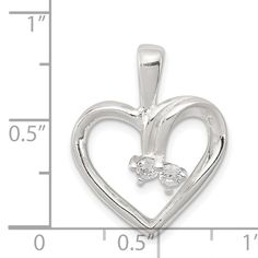 Introducing our stunning Sterling Silver Polished Two C.Z Heart Charm, the perfect addition to any jewelry collection. Crafted from high-quality sterling silver with a solid polished finish, this charm features two sparkling cubic zirconia hearts that add a touch of elegance and glamour. It fits up to size chain, making it versatile and easy to style with your favorite necklaces or bracelets.With an average weight of 2.05 grams and a width of 18mm, this charm is the ideal size for everyday wear Fine Jewelry Gift, Cz Stone, Sterling Silver Charm, Silver Charms, Stone Jewelry, Heart Charm, Heart Necklace, Sterling Silver Necklaces, Heart Pendant