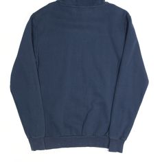 Item is in good used condition. Size UK 10. >Size: S >Armpit To Armpit: 19" >Armpit To Cuff: 21" >Collar To Hem: 28" Navy Fleece Sweatshirt With Ribbed Cuffs, Blue Funnel Neck Sweater With Ribbed Cuffs, Navy Long-sleeve Sweatshirt With Ribbed Collar, Navy Long Sleeve Sweatshirt With Ribbed Collar, Navy Half-zip Casual Sweatshirt, Navy Long Sleeve Sweatshirt With Kangaroo Pocket, Casual Navy Half-zip Sweatshirt, Blue Half-zip Hoodie For Fall, Blue Fleece Sweater With Ribbed Cuffs