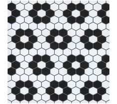 black and white hexagonal tile pattern